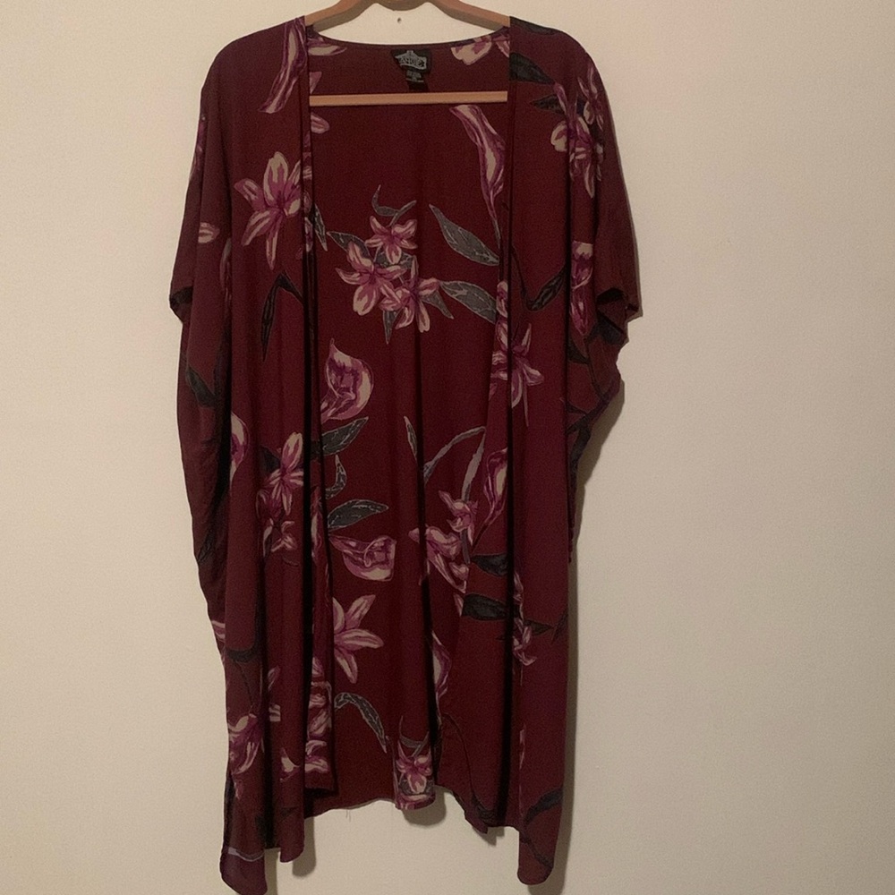 Angie Open Floral Print Boho Cardigan